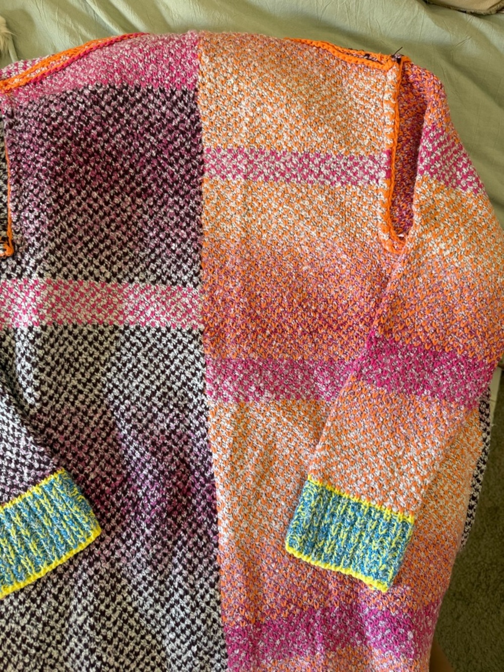 Colorblock Multicolor Open-Front Women's Sweater Cardigan - Picture 4 of 4